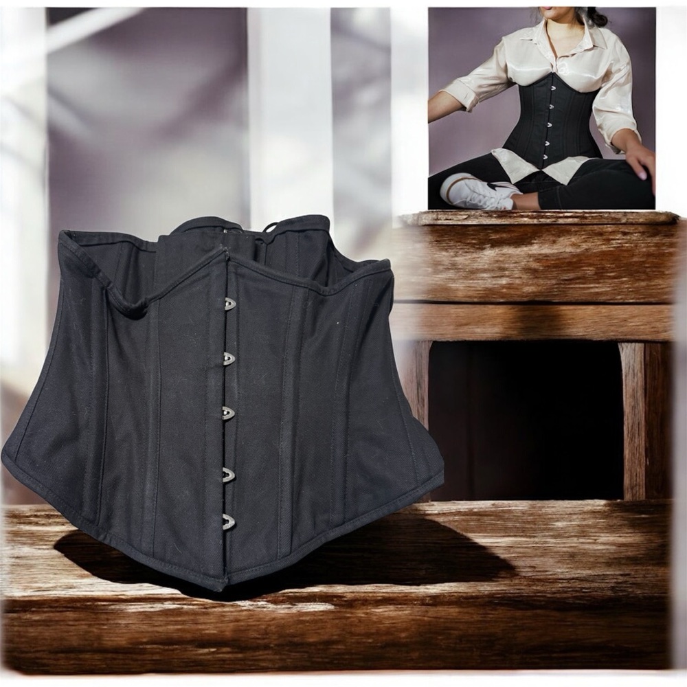 Black Corset, Orchard Cinched Corset, Waist Trainer, Professional Corset, 28